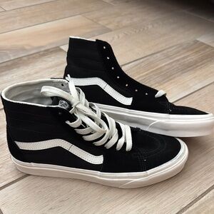 Vans Black and White High-Top Sneakers
